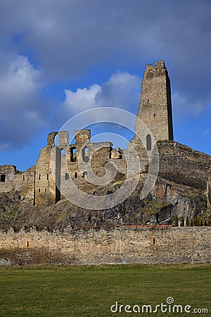 Ruins of the Okor castle Stock Photo