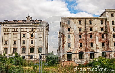 The ruins of the old brewery bragadiru from bucharest Stock Photo