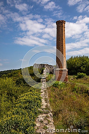 Ruins of the old castle in the city of Satanov Stock Photo