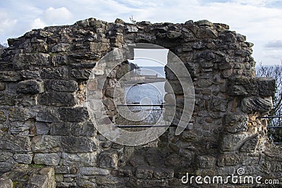 Ruins of the old castle Ravenscraig, Kirkcaldy, Scotland Stock Photo