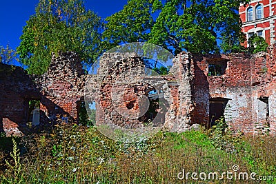 Ruins of Old cathedral in Vyborg, Russia Stock Photo