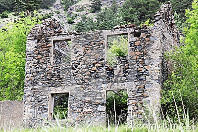 Ruins of an old cement factory in Valbonnais in France Stock Photo