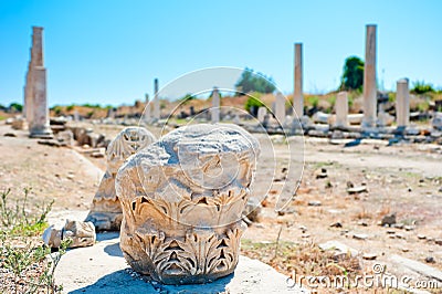 Ruins of old city Side, Antalya Stock Photo