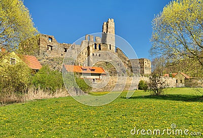 Ruins of old Okor castle in Czech republic Stock Photo