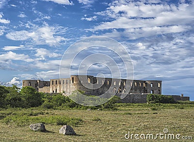 Ruins of old scandinavian castle Stock Photo