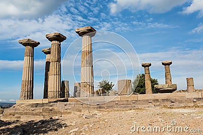 Ruins of Temple of Athena in Assos Stock Photo