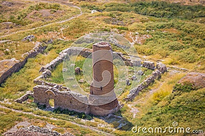 Ruins of the old town of Tushpa in the city of Van, Eastern Turkey Stock Photo