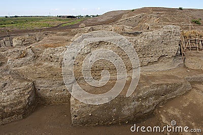 Ruins of Otrar (Utrar or Farab), Central Asian ghost town, South Kazakhstan Province, Kazakhstan Stock Photo