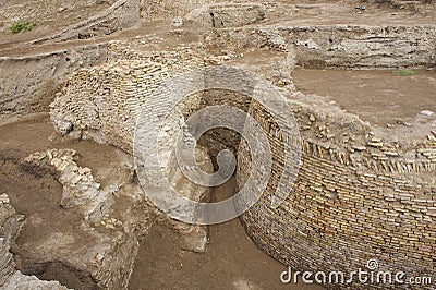 Ruins of Otrar (Utrar or Farab), Kazakhstan. Stock Photo