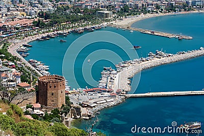 Ruins of Ottoman fortress in Alanya Stock Photo