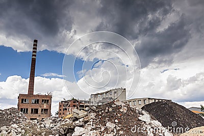 Ruins of Paper Mill - Kalety, Poland. Stock Photo