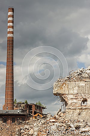 Ruins of Paper Mill - Kalety, Poland. Stock Photo