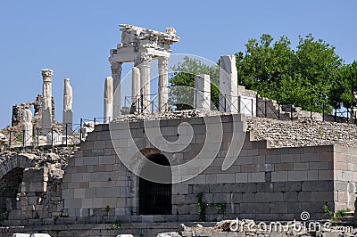 Temple of Trajan Pergamon or Pergamum Bergama Turkey Stock Photo