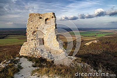 Ruins of Plavecky castle, Slovakia Stock Photo