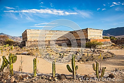 Ruins of the pre-hispanic Zapotec town Mitla, Mexico. Stock Photo