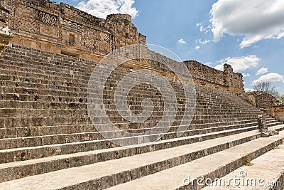 Ruins of the prehispanic town of Uxmal Stock Photo
