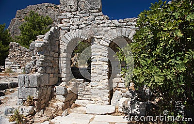 Ruins in Priene Stock Photo