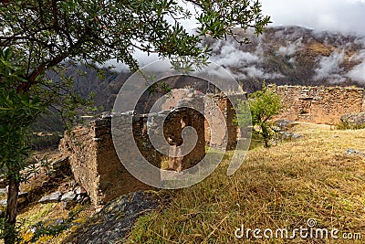 The ruins of the Pumamarka (Puma Marka) village in Peru Stock Photo