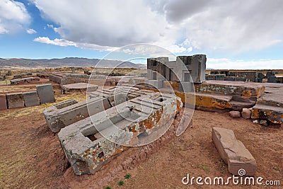 Ruins of Pumapunku Stock Photo