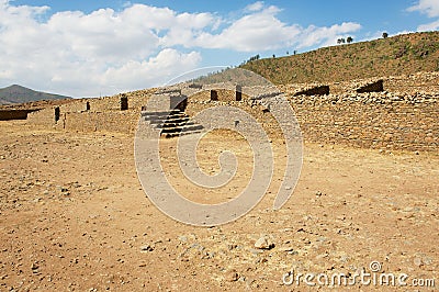 Ruins of the Queen Sheba palace in Aksum, Ethiopia. Stock Photo