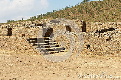 Ruins of the Queen Sheba palace in Aksum, Ethiopia. Stock Photo