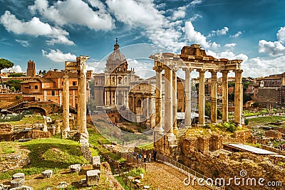 Ruins of the Roman Forum, Rome Stock Photo