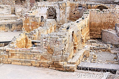 Ruins of Romanesque church in Tarragona, Spain Stock Photo