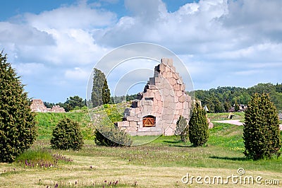 The ruins of the Russian fortress Bomarsund 19th century Finland, Aland Islands Stock Photo