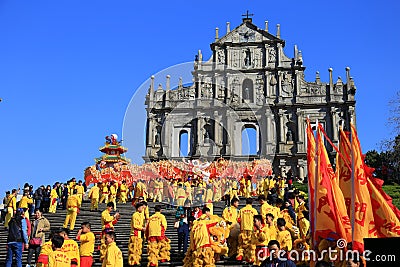 Ruins of Saint Paul's Cathedral, Macau Editorial Stock Photo