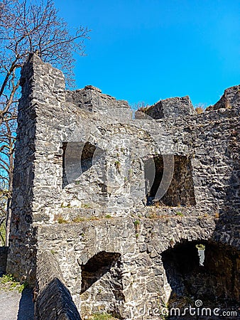 Ruins of the Schattenburg Castle Stock Photo