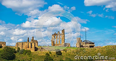 Ruins of Medieval Tynemouth Priory and Castle, UK Stock Photo