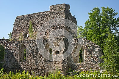 Ruins of Sigulda medieval castle Stock Photo