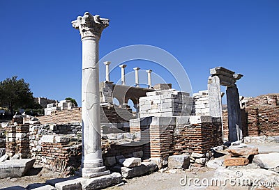 Ruins of st. Johns Basilica Stock Photo