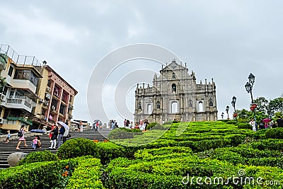 Ruins of St. Paul`s, Historic Centre of Macau Editorial Stock Photo