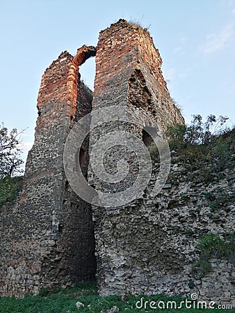 Ruins of stone tower in Smederevo fortress Stock Photo