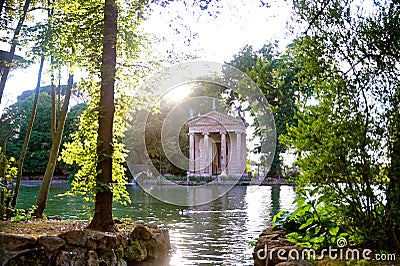 The Temple of Aesculapius in Rome, Italy Stock Photo