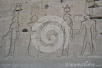 The ruins of the temple of the goddess of love in Dendera. Stock Photo