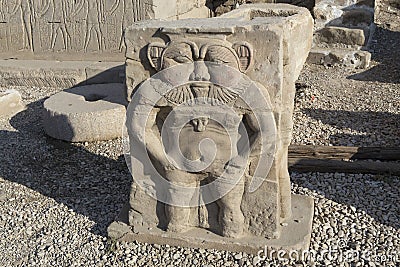 The ruins of the temple of the goddess of love in Dendera. Stock Photo