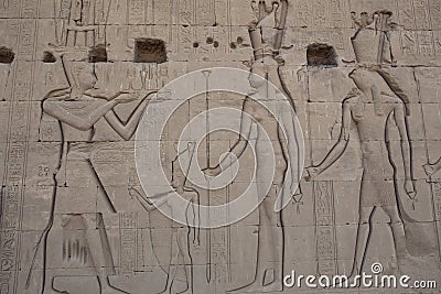 The ruins of the temple of the goddess of love in Dendera. Stock Photo