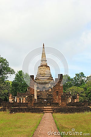 The ruins of the temple in history park, Sukhothai Stock Photo