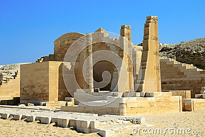 The ruins of the temple at Saqqara Stock Photo