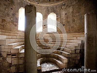 The ruins of the temple of St. Nicholas the Wonderworker Stock Photo