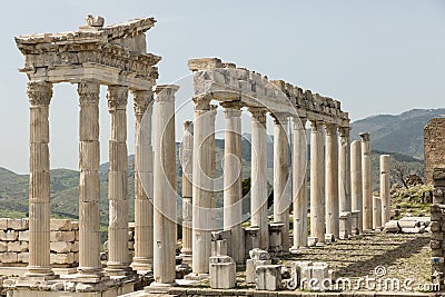 Ruins of the Temple of Trajan Stock Photo