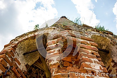 Ruins of the tent church of St. John the Evangelist of the 18th century, Russia Stock Photo