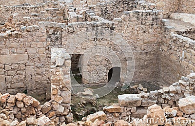 Ruins on the territory of the Grave of Samuel - The Prophet. Located in An-Nabi Samwil also al-Nabi Samuil - Palestinian village i Stock Photo