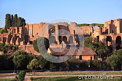 Ruins of Thermes de Caracala in Rome Stock Photo