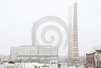 Ruins of the thrown Soviet factory Stock Photo
