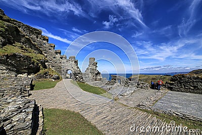 Ruins of Tintagel Castle, Cornwall, England, UK Editorial Stock Photo