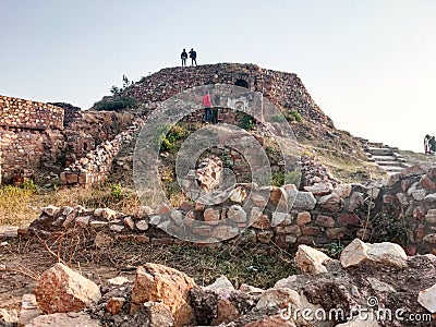 Ruins of Tughlakabad fort in New Delhi India Editorial Stock Photo