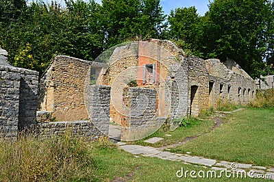 Ruins at Tyneham ghost village, Isle of Purbeck Dorset, UK Stock Photo